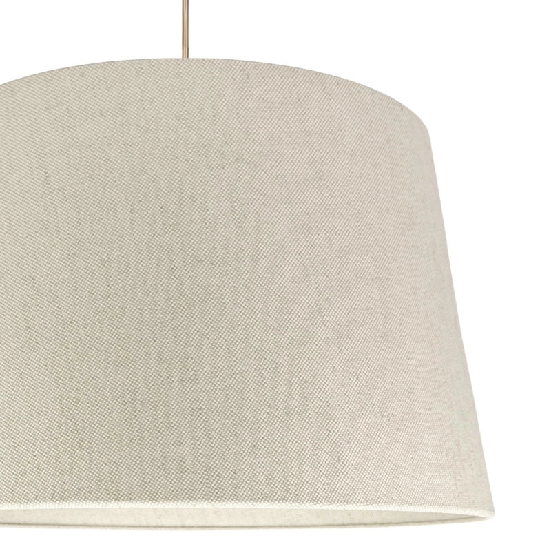 Mosiężna postarzana lampa wisząca z lnianym abażurem stożkowym LINO PATINA IV - detal.