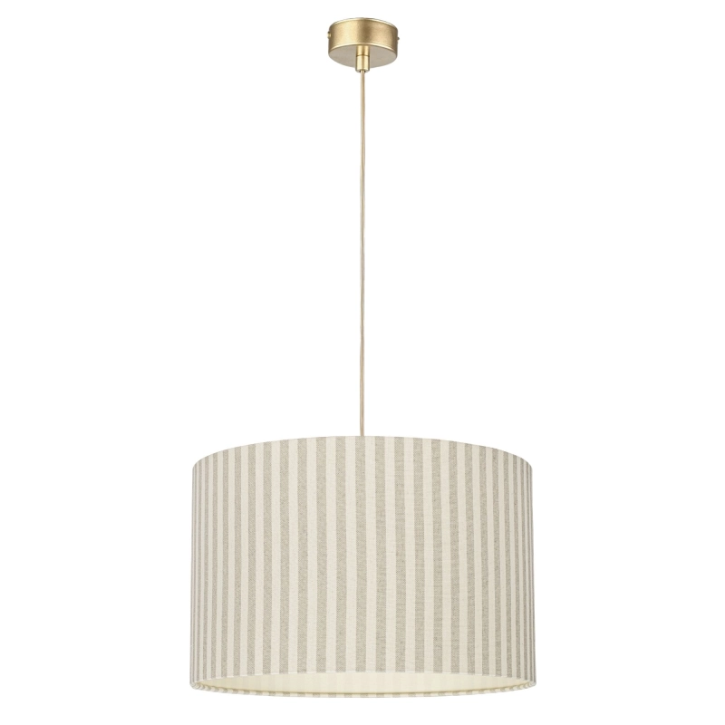 Lampa wisząca z abażurem w beżowo-kremowe paski SAND I.