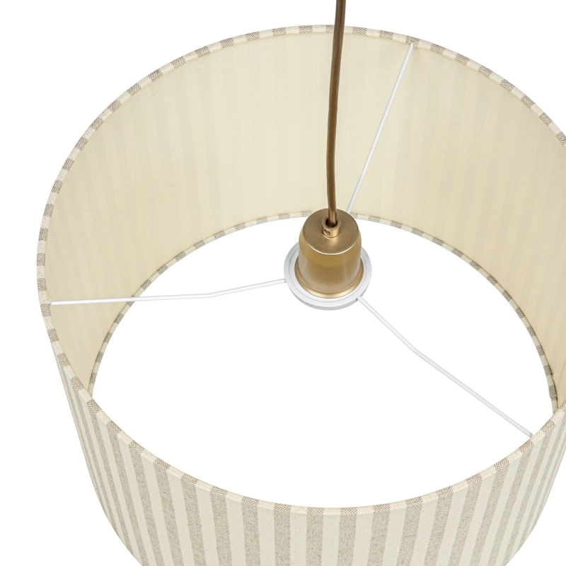 Lampa wisząca z abażurem w beżowo-kremowe paski SAND I - detal.