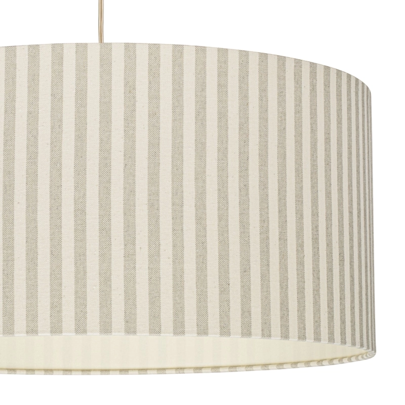 Lampa wisząca z abażurem w beżowo-kremowe paski SAND II - detal.