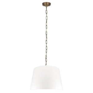 Mosiężna lampa wisząca SILIA PATINA I biały
