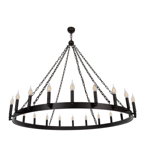 Czarny okrągły żyrandol ROTT 120 cm
