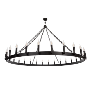 Czarny okrągły żyrandol ROTT 150 cm