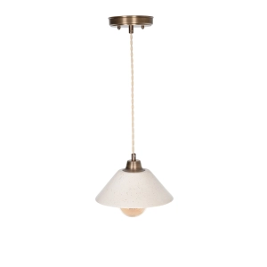 Mosiężna lampa wisząca MILA PATINA WIDE Ivory