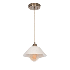 Mosiężna lampa wisząca MILA PATINA WIDE Ivory