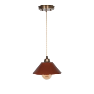 Mosiężna lampa wisząca MILA PATINA WIDE Carmine
