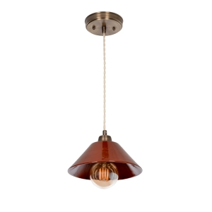 Mosiężna lampa wisząca MILA PATINA WIDE Carmine