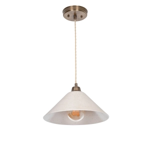 Mosiężna lampa wisząca MIRA PATINA Ivory