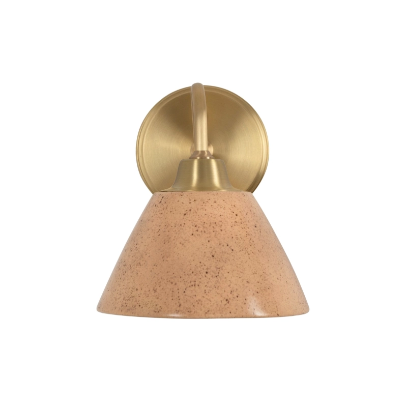 Mosiężny kinkiet z ceramicznym kloszem w ciepłym odcieniu beżu MILO CLASSIC Sandstone.