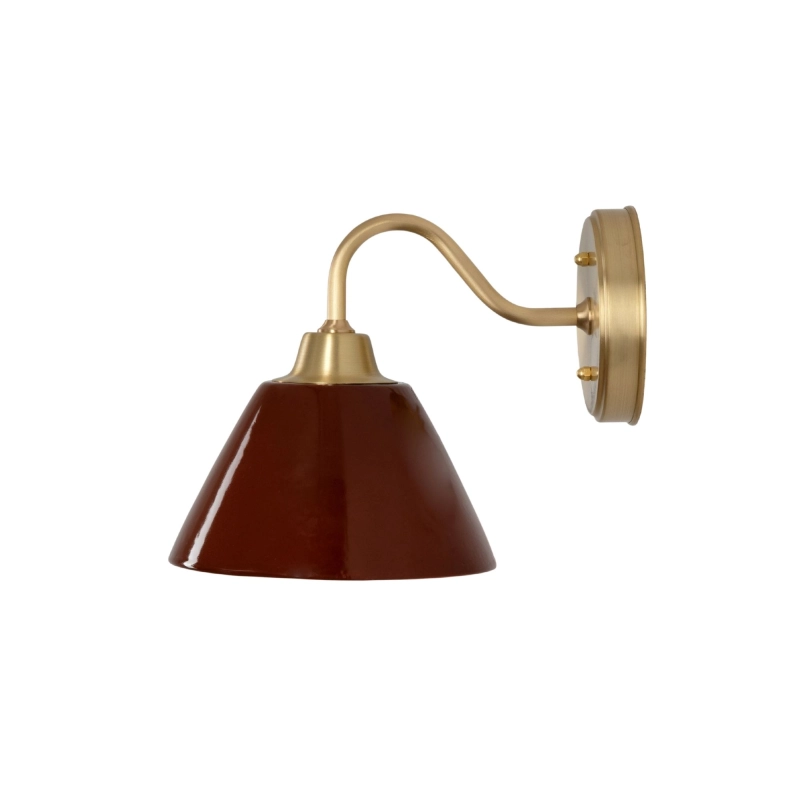 Mosiężny kinkiet z ceramicznym bordowym kloszem MILO CLASSIC Carmine.