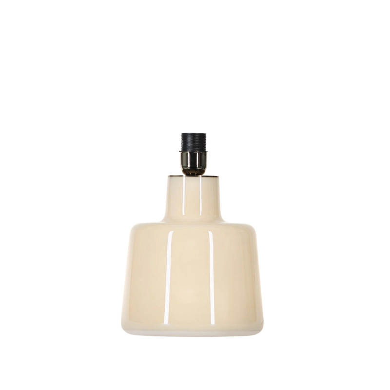 Kremowa lampa stołowa szklana SANTANA CREAM z białego szkła z kremową opalizując powłoką.