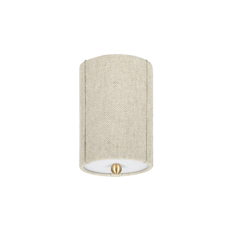 Lniany spot sufitowy z mosiężną kulką montowany na magnes do sufitu PLISE BRASS len
