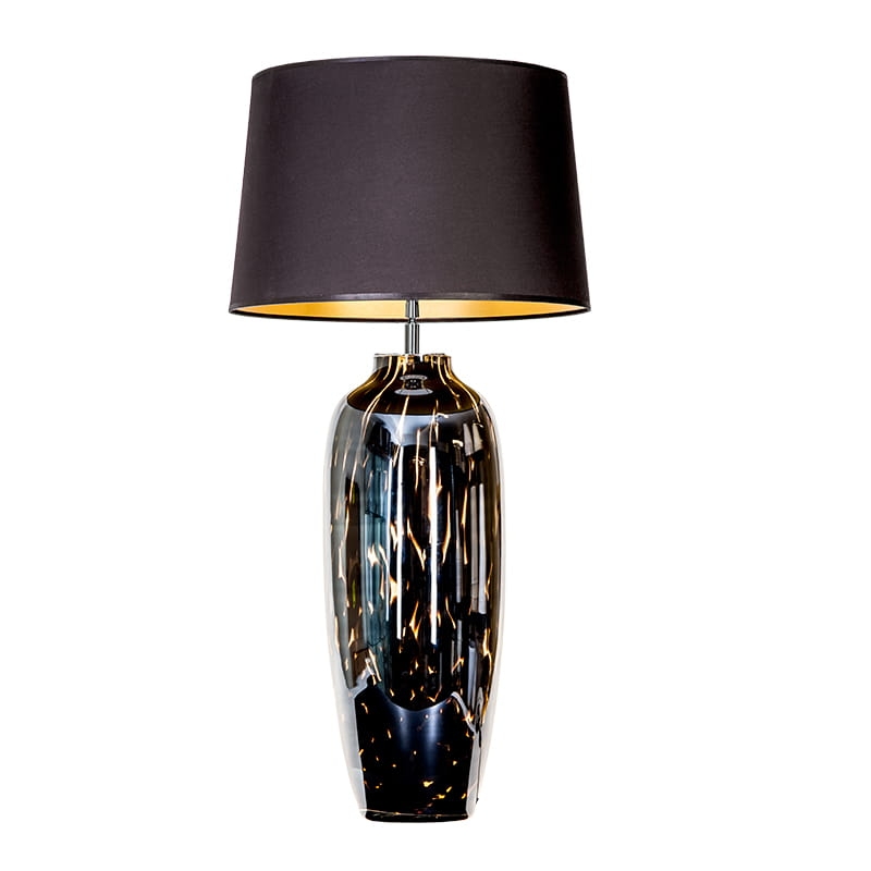 Czarna szklana lampa stołowa ALHAMBRA.