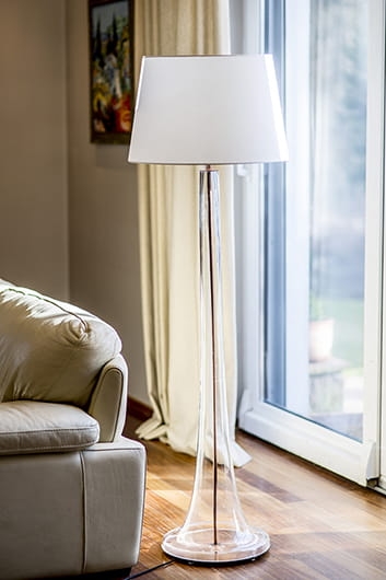 Lampa podłogowa ZURICH TRANSPARENT - biały - aranżacja
