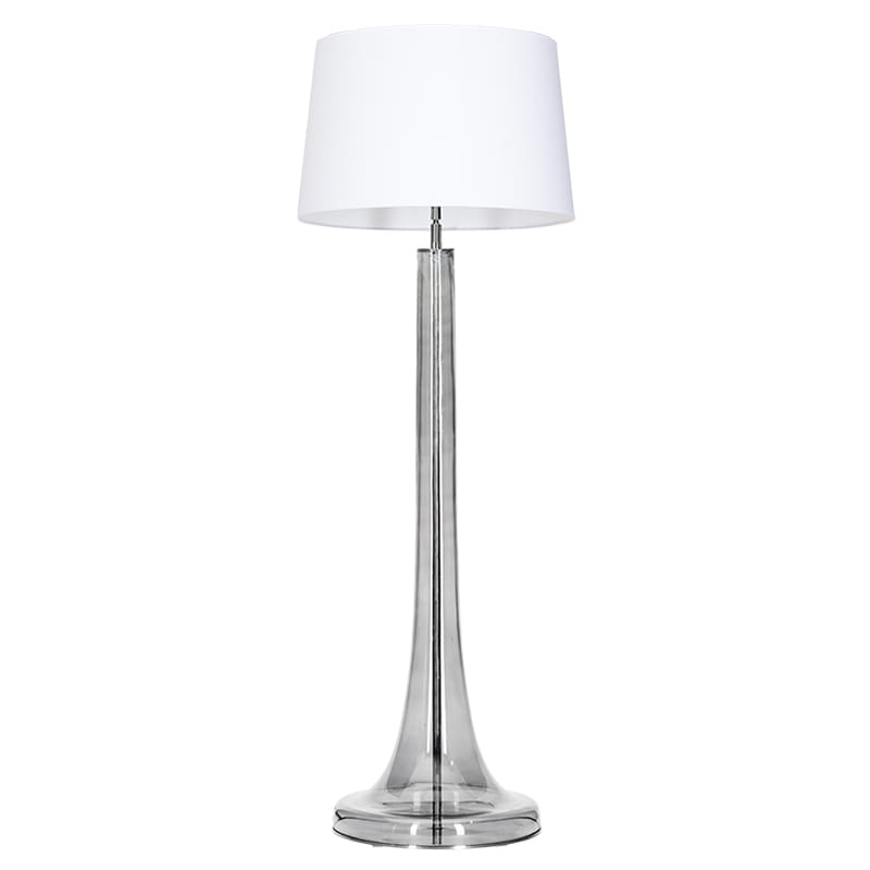 Lampa podłogowa ZURICH TRANSPARENT BLACK - biały