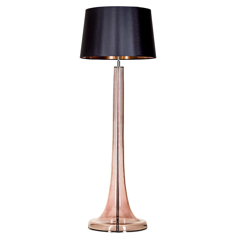 Lampa podłogowa ZURICH TRANSPARENT COPPER - czarny abażur