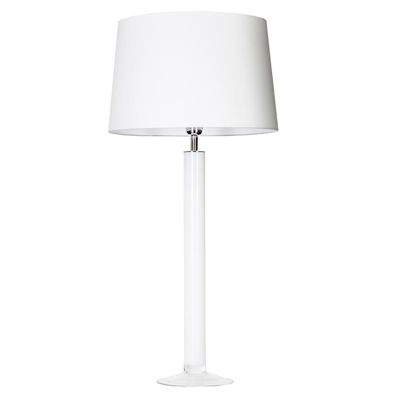 Biała lampa stołowa na nodze z białym abażurem FJORD WHITE.
