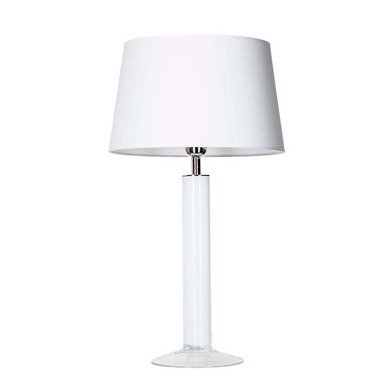 Biała lampa stołowa na nodze z białym abażurem LITTLE FJORD WHITE.