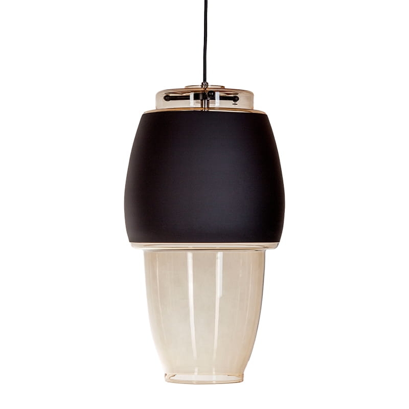 Szklana bursztynowa lampa wisząca ARIEL AMBER LONG.