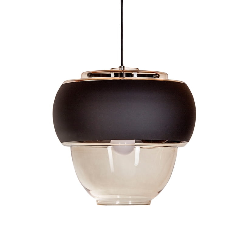 Bursztynowa szklana lampa wisząca ARIEL AMBER WIDE.