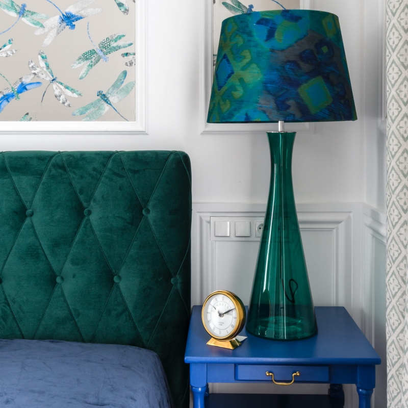 Lampa stołowa CHIANTI GREEN z abażurem na zamówienie.