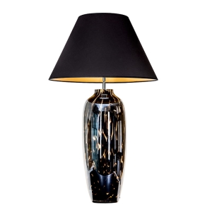 Czarna lampa stołowa szklana GRANADA czarny