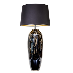 Czarna lampa stołowa szklana GRANADA czarny