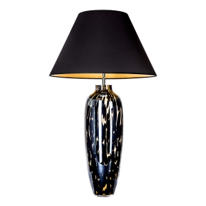Duża czarna lampa stołowa szklana MONACO czarny