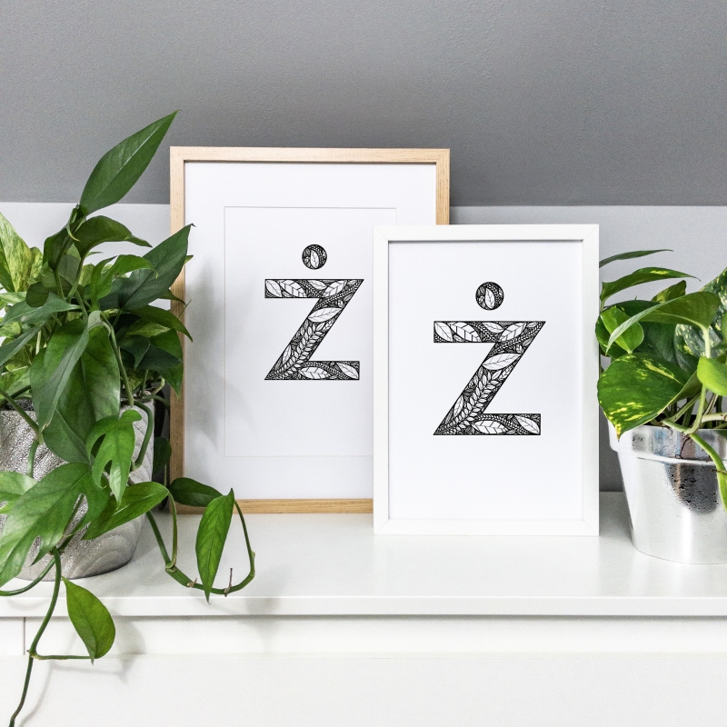 Kompozycja plakatów na tle ściany, utworzony przez rysowaneliscie.pl