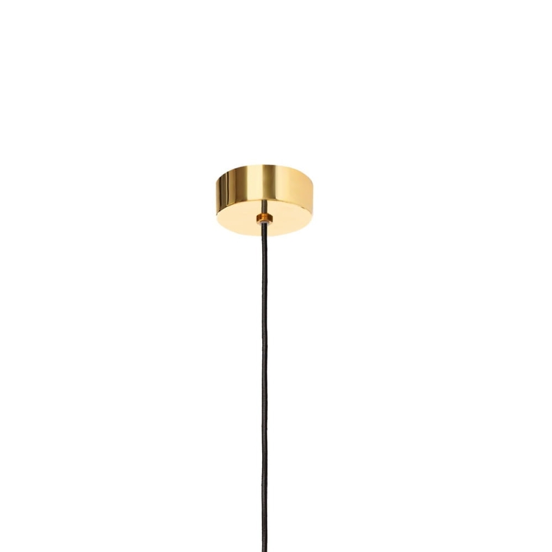 Lampa wisząca ze szklanymi elementami i abażurem w kolorze szampańskim Kaspa COCO L - zawieszenie.