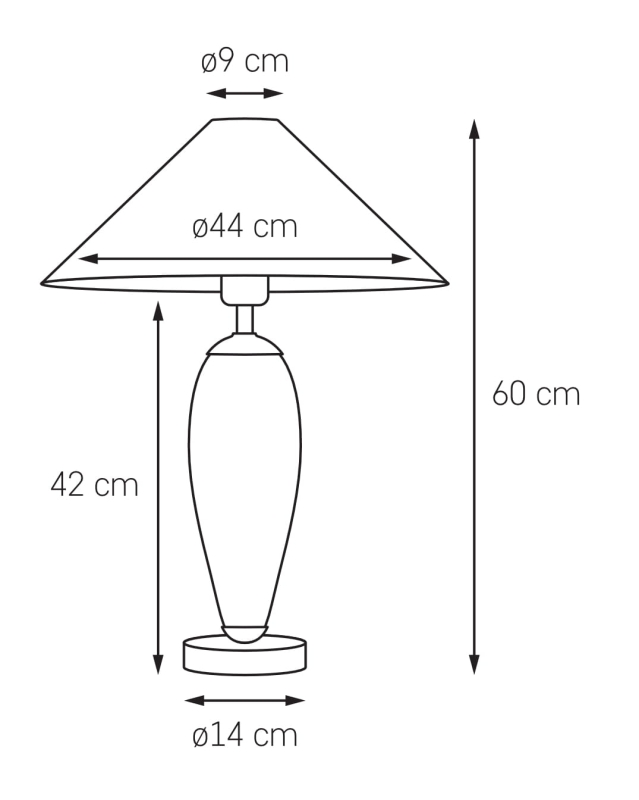Wymiary lampy stołowej REA.