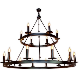 Podwójny czarny żyrandol CASTLE 130 cm