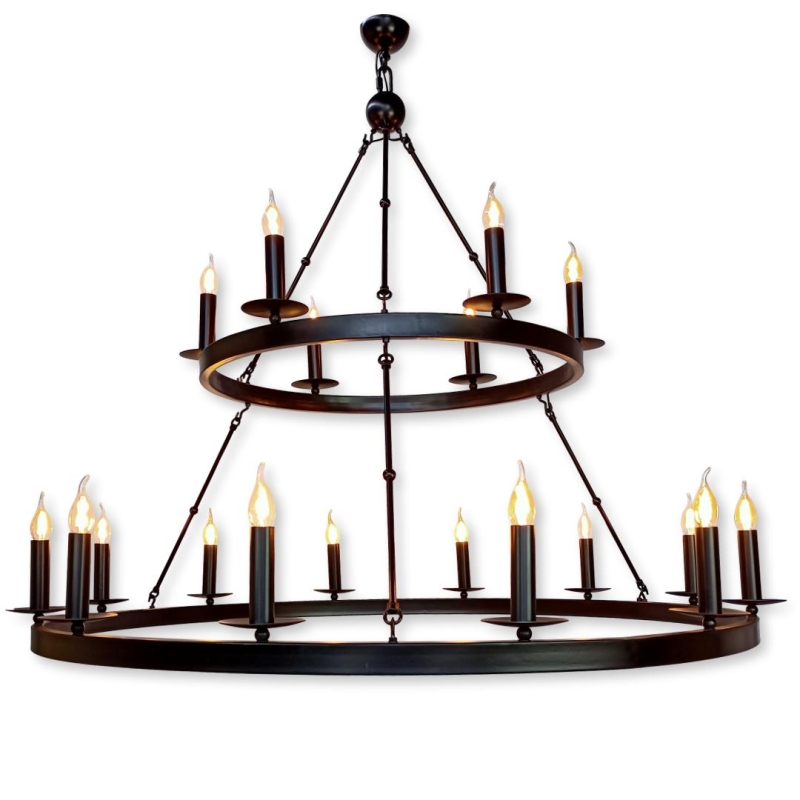 Podwójny żyrandol metalowy w czarnym kolorze CASTLE.