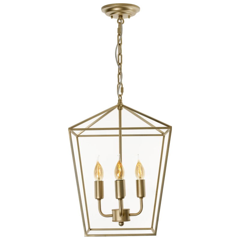 Złota wisząca lampa klatka GENTLE S.