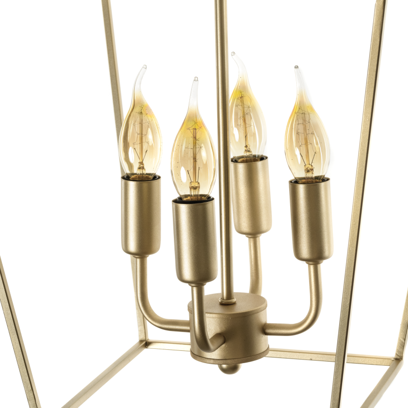 Złota wisząca lampa klatka GENTLE S - detal.