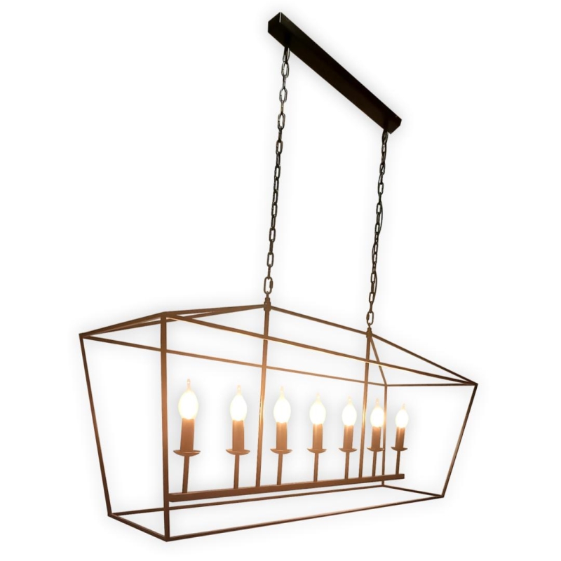 Duża lampa wisząca prostokątna czarna GENTLE XL.