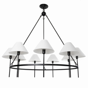Czarny żyrandol z abażurami SUBLIME M