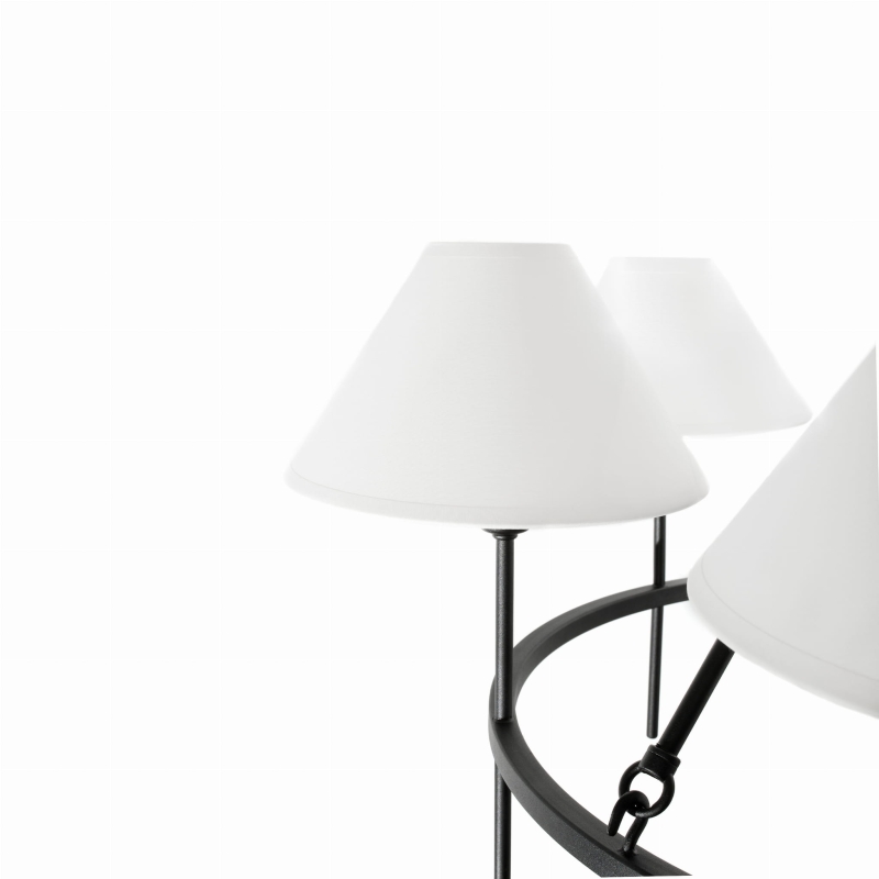 Czarny żyrandol z abażurami SUBLIME S - detal.