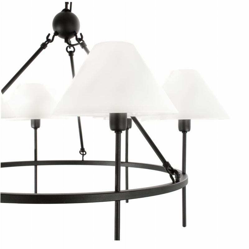 Czarny żyrandol z abażurami SUBLIME S.