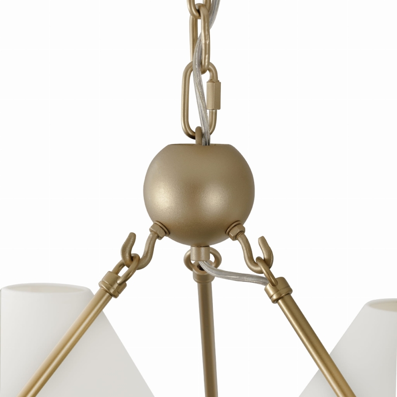 Złoty żyrandol z abażurami SUBLIME S - detal.