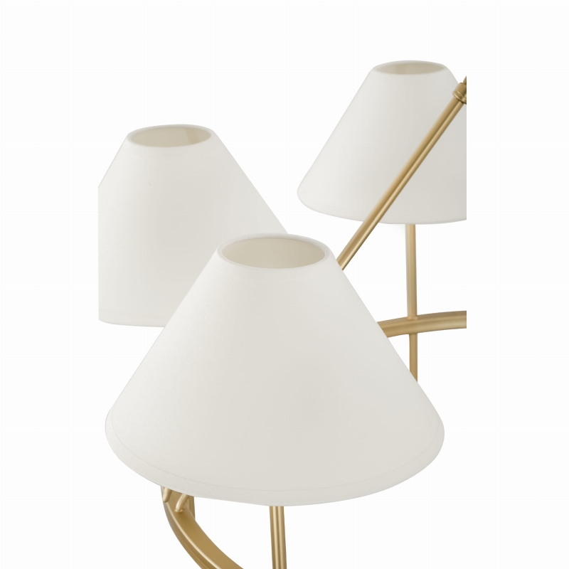 Złoty żyrandol z abażurami SUBLIME S - detal.