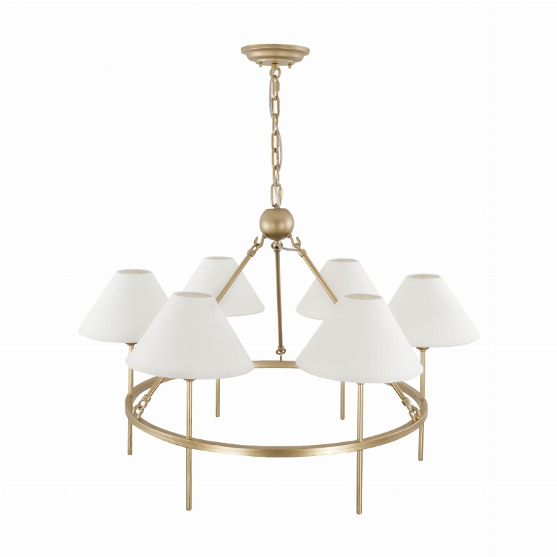 Złoty żyrandol z abażurami SUBLIME S.