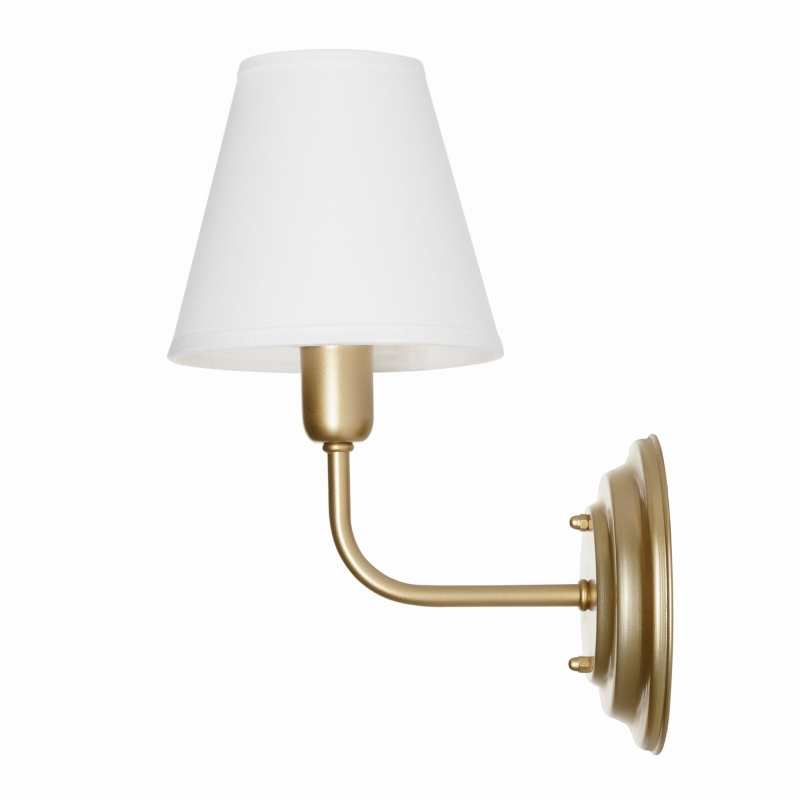 Złoty kinkiet z abażurem GRACE - widok z boku.