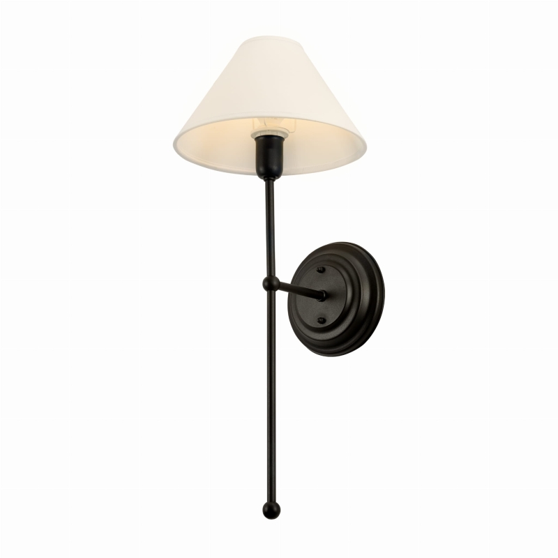 Kinkiet z abażurem czarny BASIC - abażur rozpraszający światło.