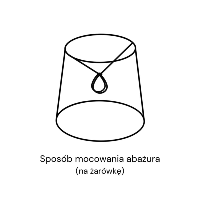 Sposób mocowania małego abażura do żyrandoli - nakładany na żarówkę.
