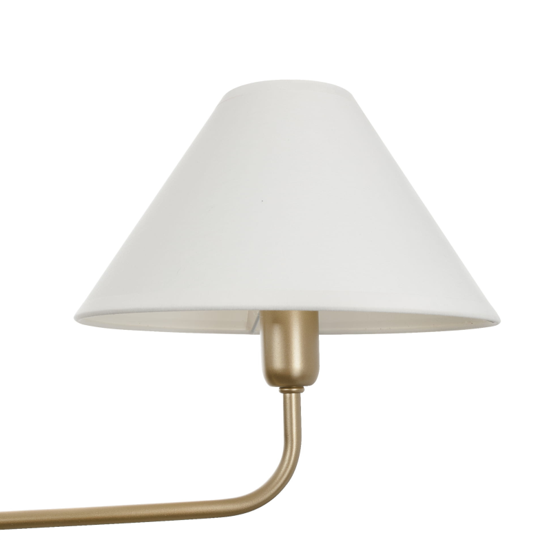 Biały abażur do żyrandoli i kinkietów - szeroki stożek - zamocowany na oprawie E14.