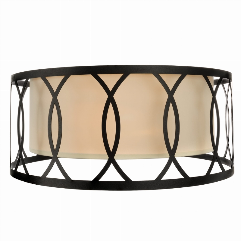 Czarny plafon ażurowy - zapalone światło.