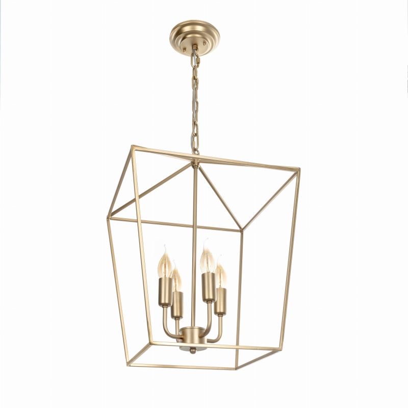 Złota lampa wisząca klatka GENTLE M