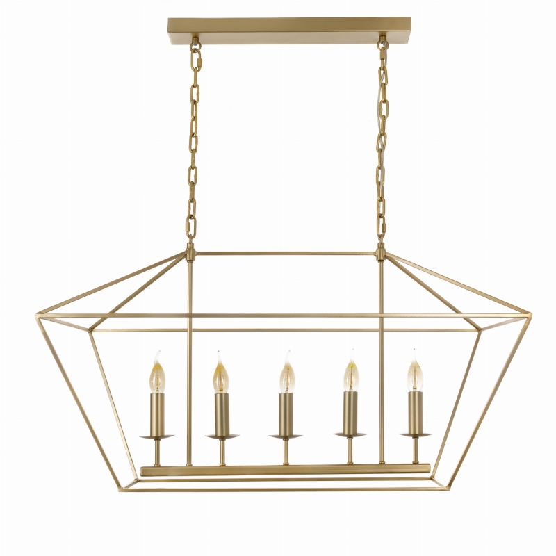 Złota lampa wisząca klatka w stylu modern farmhouse GENTLE 2.0