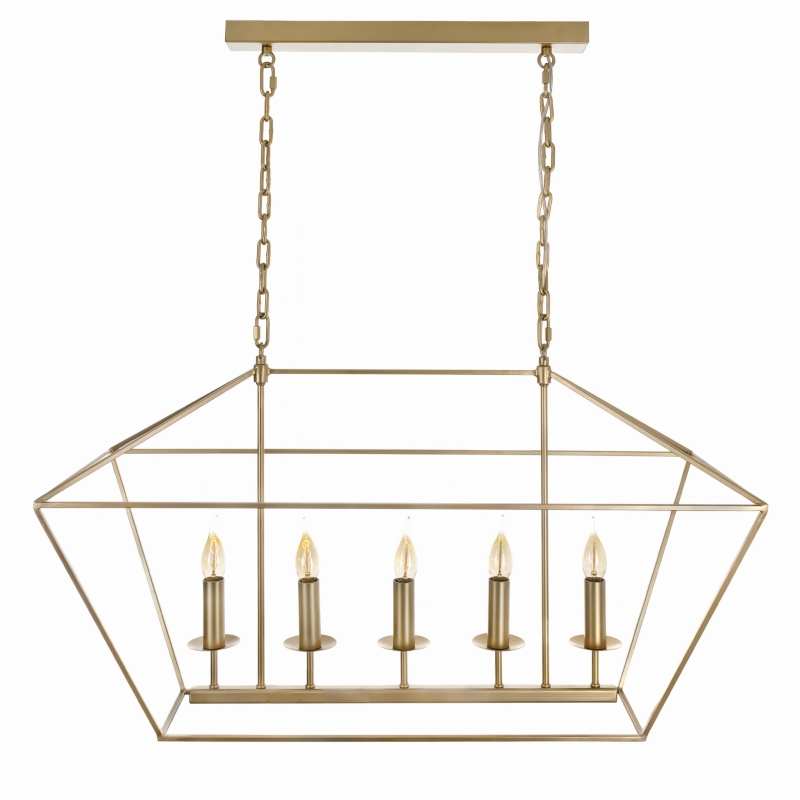 Złota lampa wisząca klatka w stylu modern farmhouse GENTLE 2.0